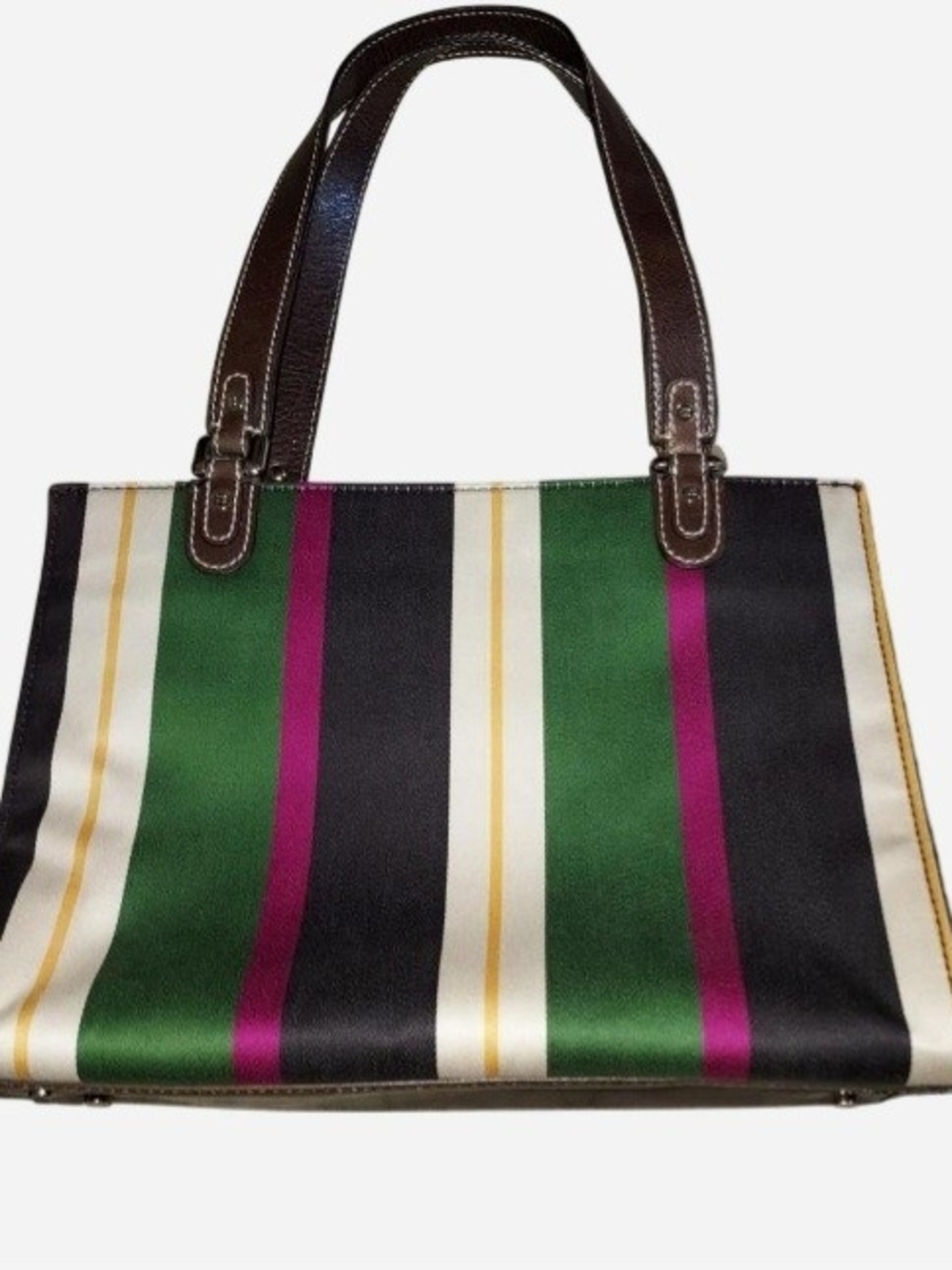 Kate Spade Striped, Structured Canvas Shoulder Bag - Picture 4 of 6